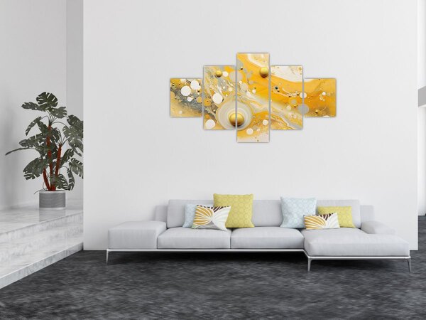 Obraz - Abstrakcyjne tło ze złotą dekoracją (125x70 cm)