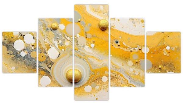 Obraz - Abstrakcyjne tło ze złotą dekoracją (125x70 cm)