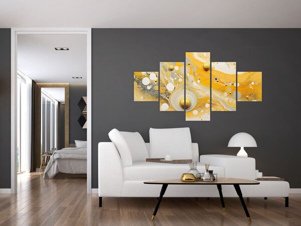 Obraz - Abstrakcyjne tło ze złotą dekoracją (125x70 cm)