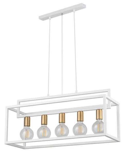 Salonowa lampa wisząca Vigo biały zwis do sypialni loft - biały