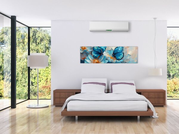 Obraz - Niebieskie motyle (170x50 cm)