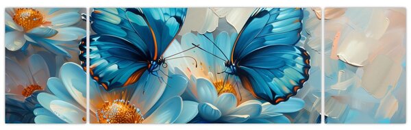 Obraz - Niebieskie motyle (170x50 cm)