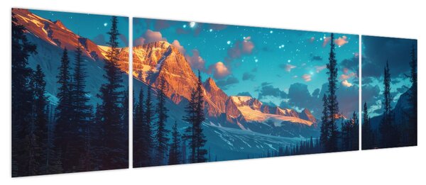 Obraz - Kemping w górach (170x50 cm)