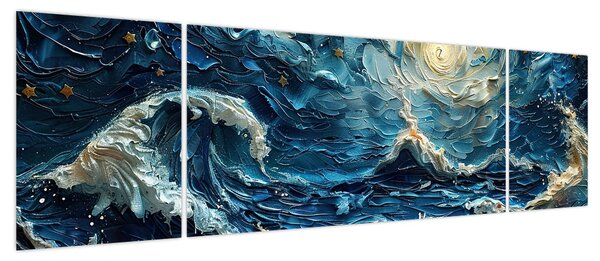 Obraz - Malowanie nieba i morza (170x50 cm)