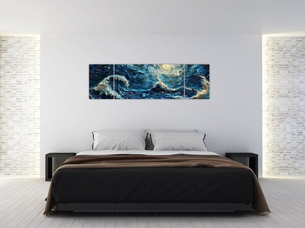 Obraz - Malowanie nieba i morza (170x50 cm)