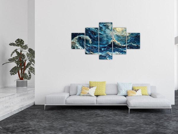 Obraz - Malowanie nieba i morza (125x70 cm)