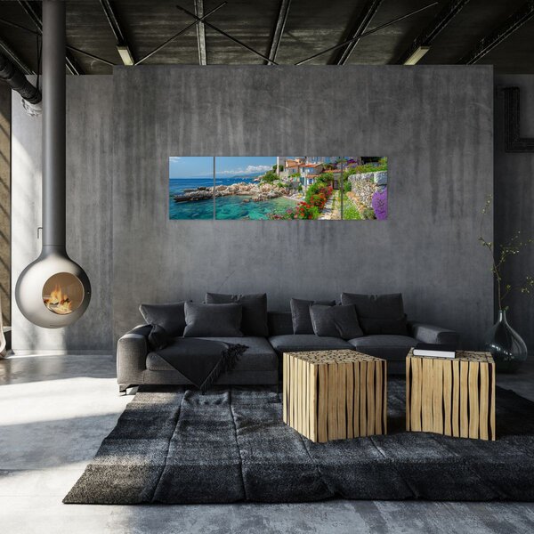 Obraz - Malownicza nadmorska wioska (170x50 cm)