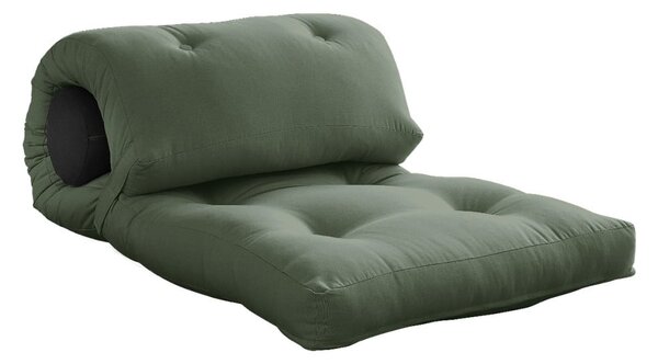 Zielonoszary materac futon 70x200 cm Wrap Olive Green/Dark Grey – Karup Design