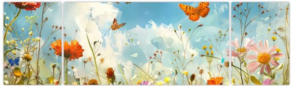 Obraz - Motyle na letniej łące (170x50 cm)