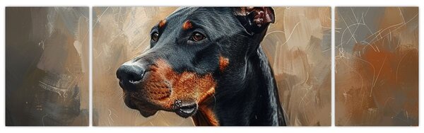 Obraz - Portret Dobrmana (170x50 cm)