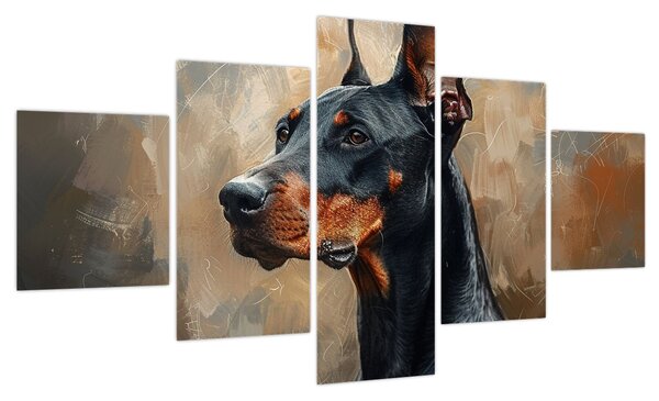 Obraz - Portret Dobrmana (125x70 cm)