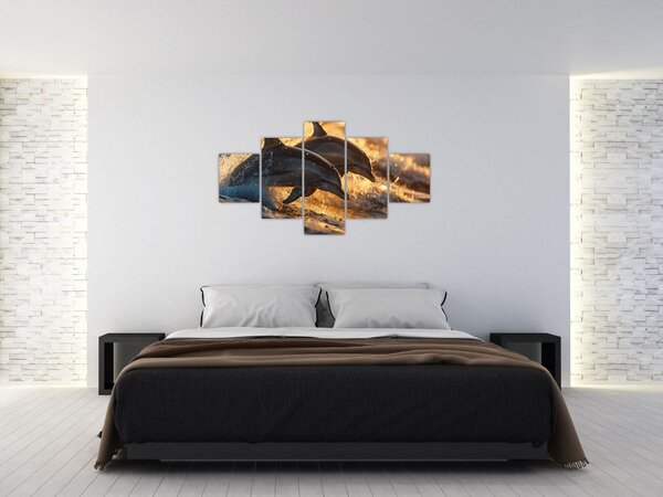 Obraz - Delfiny (125x70 cm)