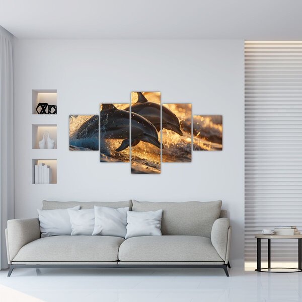 Obraz - Delfiny (125x70 cm)