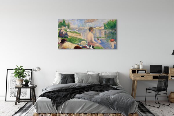 Zdjęcie na płótnie Studium końcowe dla kąpiących się w Asnieres - Georges Seurat