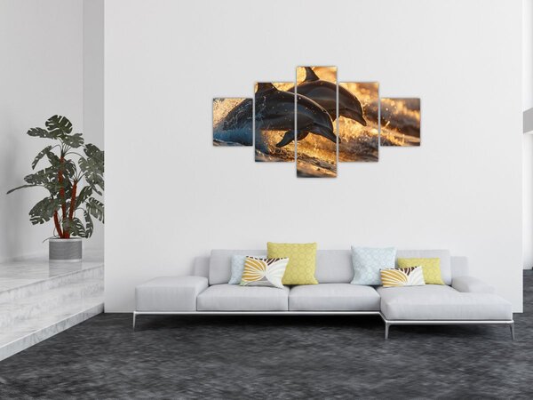 Obraz - Delfiny (125x70 cm)