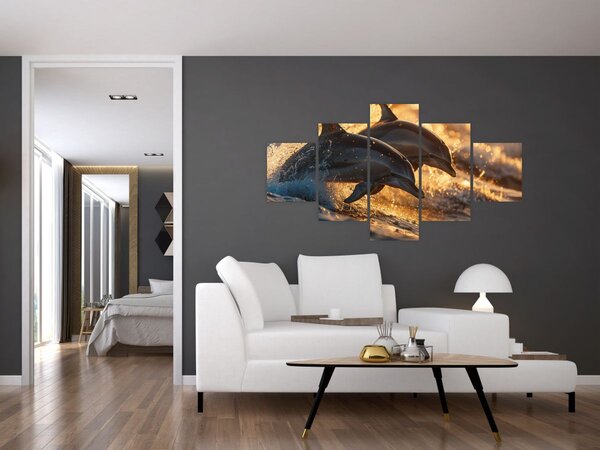 Obraz - Delfiny (125x70 cm)