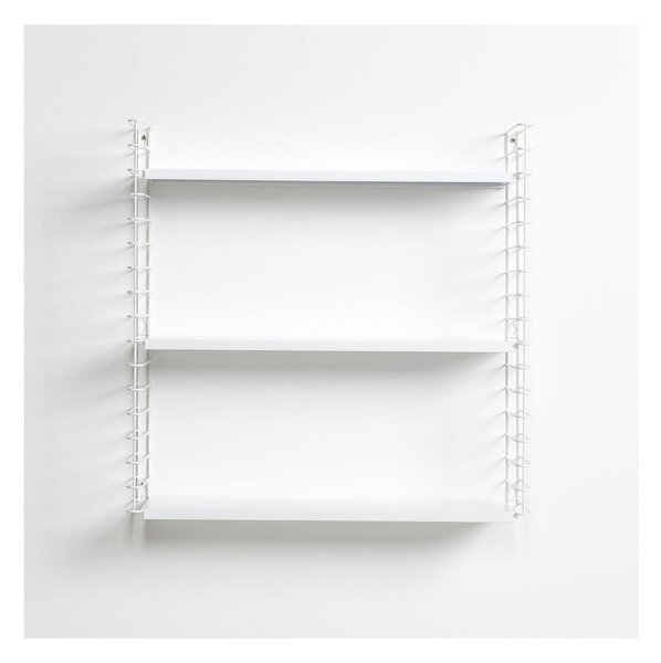 Półka 3-poziomowa z białymi elementami Metaltex Libro, dł. 70 cm