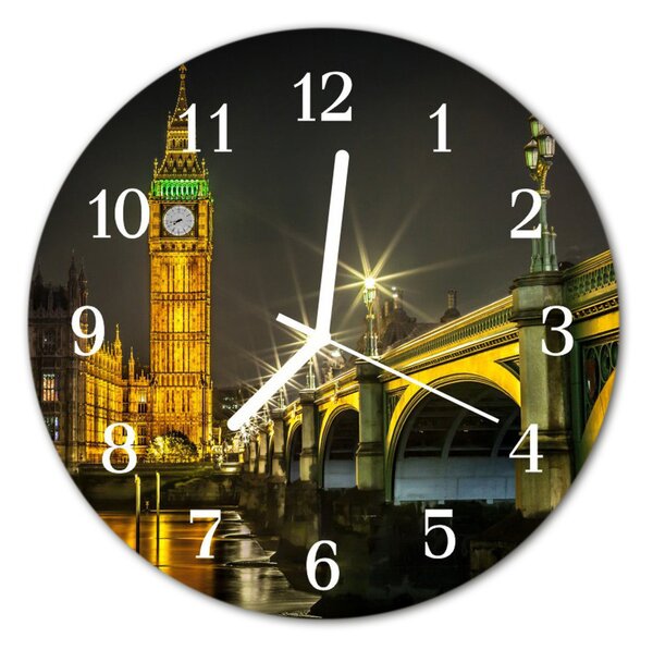 Zegar szklany okrągły Londyn