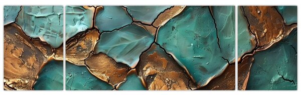 Obraz - Zielono-złoty obraz (170x50 cm)