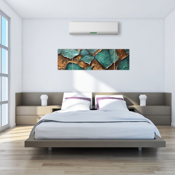 Obraz - Zielono-złoty obraz (170x50 cm)