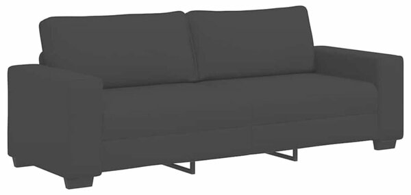 Sofa 3-osobowa, czarna, 220x77x82 cm, tapicerowana tkaninÄ