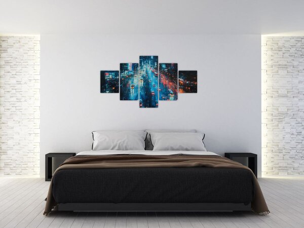 Obraz - Duże miasto, obraz olejny (125x70 cm)