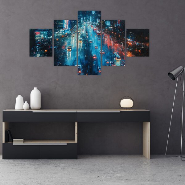 Obraz - Duże miasto, obraz olejny (125x70 cm)