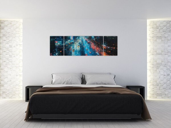 Obraz - Duże miasto, obraz olejny (170x50 cm)