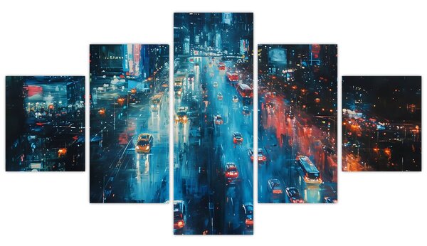 Obraz - Duże miasto, obraz olejny (125x70 cm)