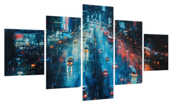 Obraz - Duże miasto, obraz olejny (125x70 cm)