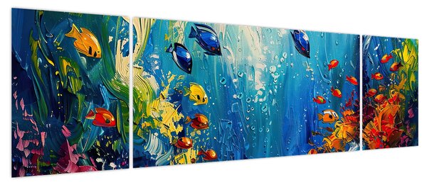 Obraz - Malowanie podwodnego świata (170x50 cm)