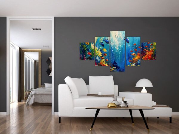 Obraz - Malowanie podwodnego świata (125x70 cm)