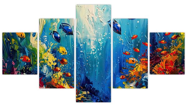 Obraz - Malowanie podwodnego świata (125x70 cm)