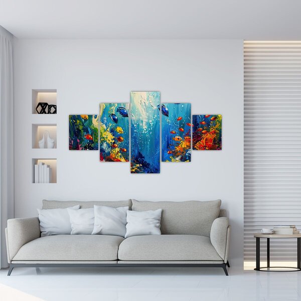 Obraz - Malowanie podwodnego świata (125x70 cm)