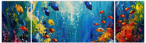 Obraz - Malowanie podwodnego świata (170x50 cm)