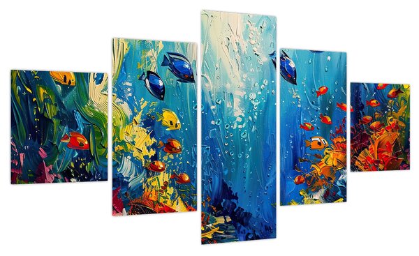 Obraz - Malowanie podwodnego świata (125x70 cm)