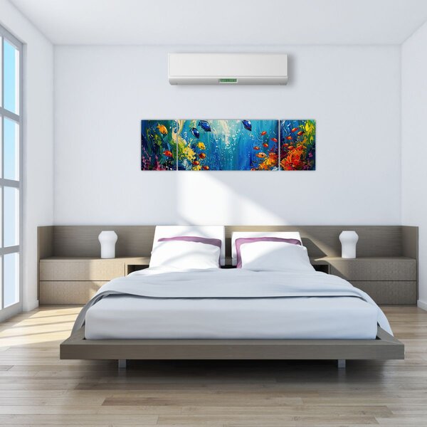 Obraz - Malowanie podwodnego świata (170x50 cm)