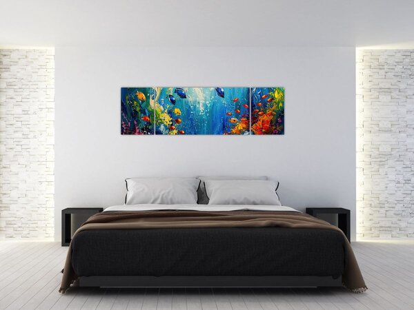 Obraz - Malowanie podwodnego świata (170x50 cm)