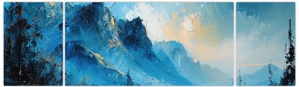 Obraz - Malowanie gór (170x50 cm)