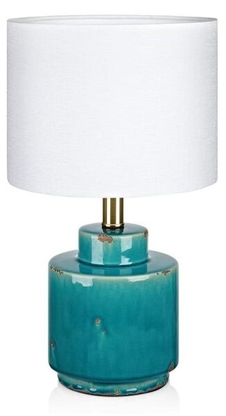 Niebiesko-biała lampa stołowa Markslöjd Cous
