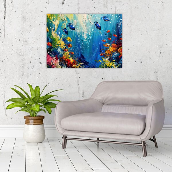 Obraz - Malowanie podwodnego świata (70x50 cm)