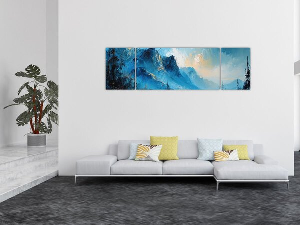 Obraz - Malowanie gór (170x50 cm)