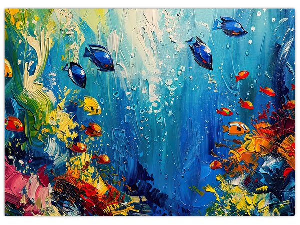 Obraz - Malowanie podwodnego świata (70x50 cm)