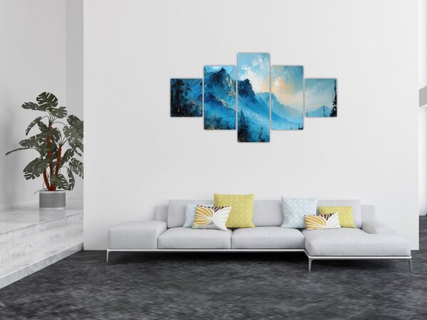 Obraz - Malowanie gór (125x70 cm)