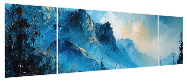 Obraz - Malowanie gór (170x50 cm)