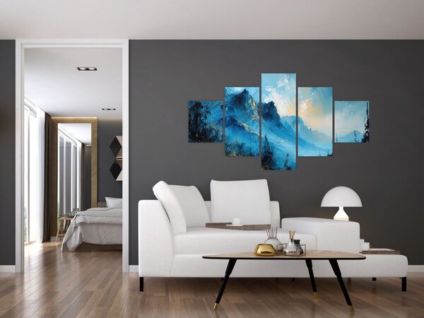 Obraz - Malowanie gór (125x70 cm)