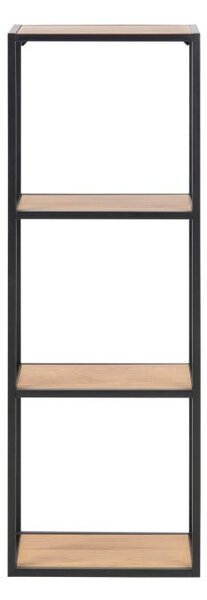 Czarno-naturalny regał ścienny w dekorze dębu 37x108 cm Seaford – Actona