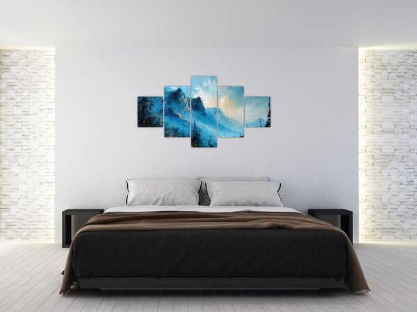Obraz - Malowanie gór (125x70 cm)
