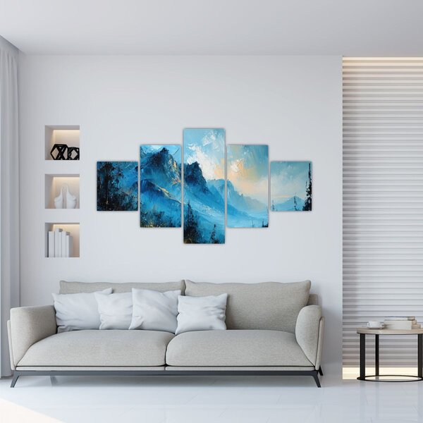 Obraz - Malowanie gór (125x70 cm)