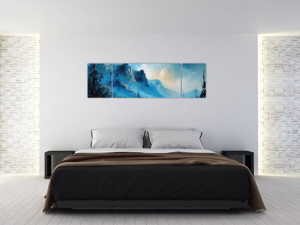 Obraz - Malowanie gór (170x50 cm)